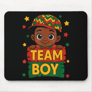 Team Boy Black Kids Gender Reveal Baby Announcemen Mouse Mat