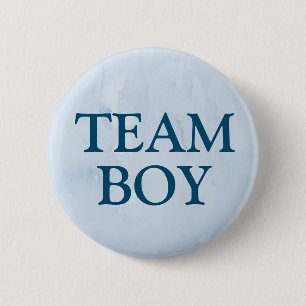 Team Boy Blue Baby Gender Reveal Party 6 Cm Round Badge