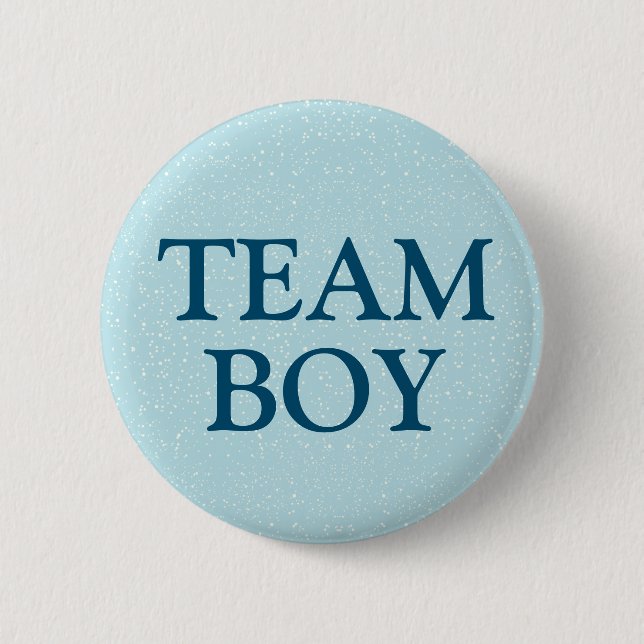 Team Boy Blue Baby Gender Reveal Party Button (Front)
