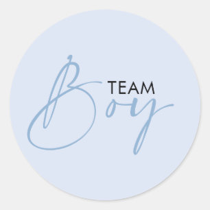 Team Boy Blue Gender Reveal Voting Classic Round Sticker