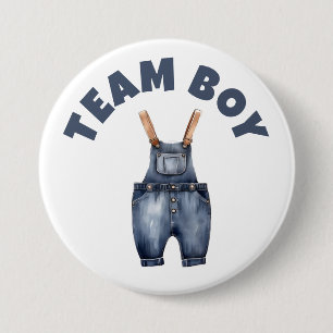 Team Boy Cute Little Baby Clothes Gender Reveal 7.5 Cm Round Badge
