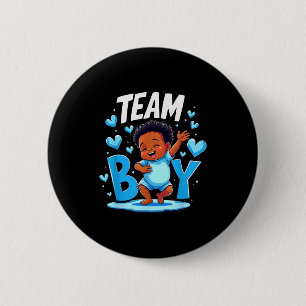 Team Boy Design Gender Reveal New Baby Boy 6 Cm Round Badge