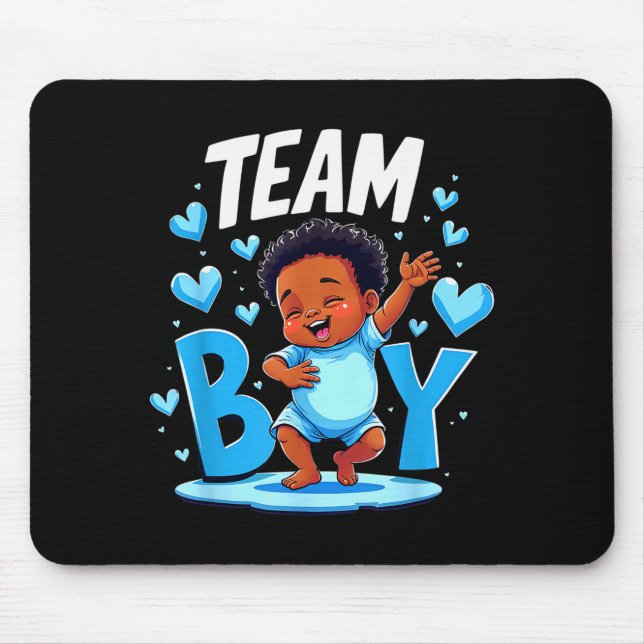 Team Boy Design Gender Reveal New Baby Boy  Mouse Mat (Front)