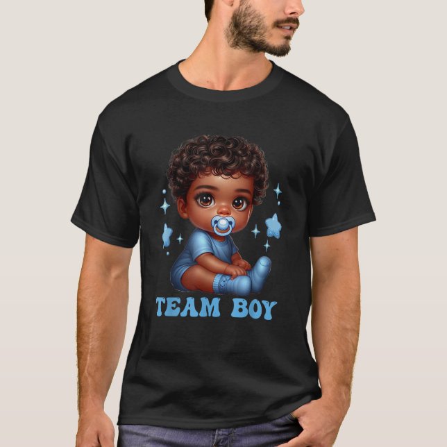 Team Boy Gender Reveal Baby Announcement Party  T-Shirt (Front)