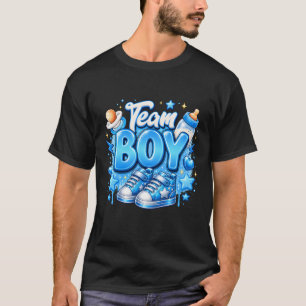 Team Boy Gender Reveal Baby Shower Announcement Sn T-Shirt