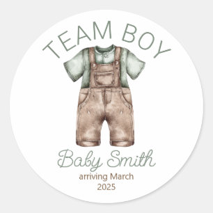 Team Boy gender reveal Christmas baby sticker