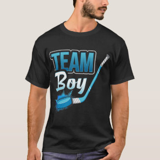 Team Boy Gender Reveal Hockey Baby Shower Party Id T-Shirt