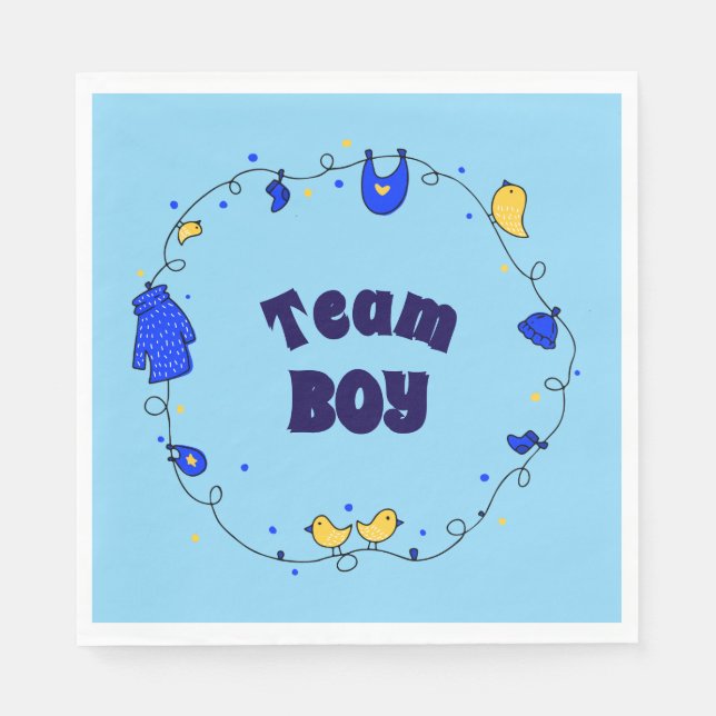 Team Boy Gender Reveal Napkins (Front)