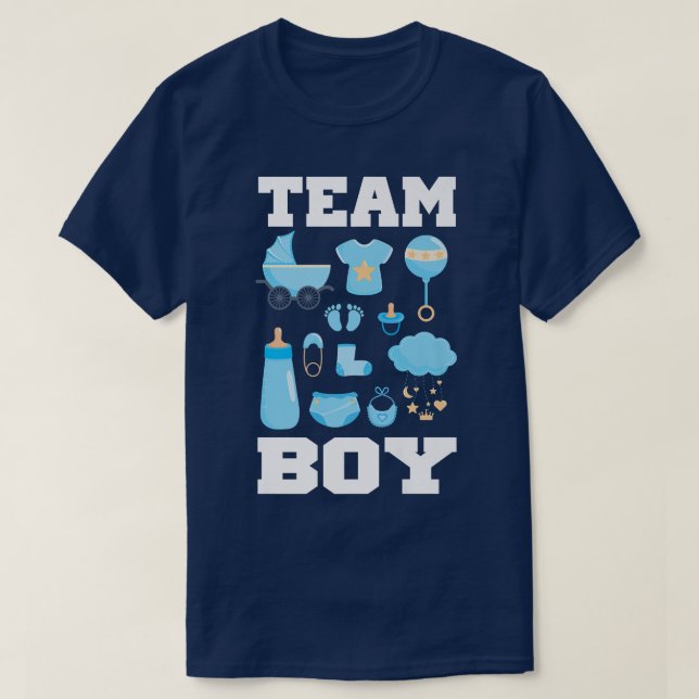 Team Boy  Gender Reveal Party Team Boy  T-Shirt (Design Front)