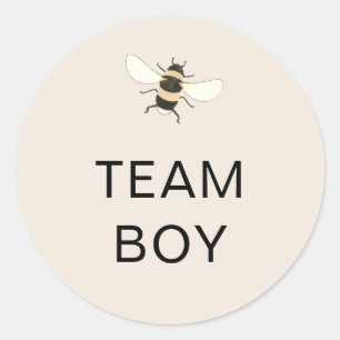 Team Boy Gender Reveal Party Vote Bee Classic Round Sticker