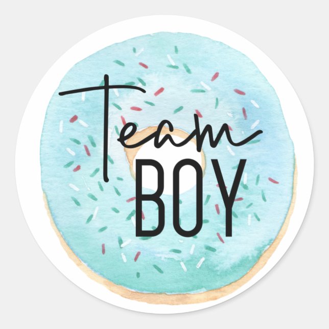 Team Boy Gender Reveal Sticker (Front)