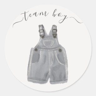Team Boy He or She Gender Reveal Classic Round Sticker