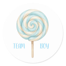 Team Boy Lollipop Gender Reveal Voting Sticker