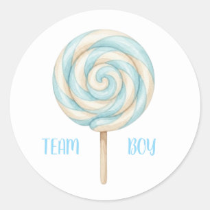 Team Boy Lollipop Gender Reveal Voting Sticker