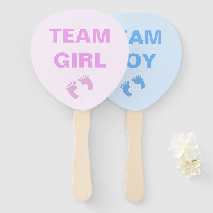 Team Boy or Team Girl Gender Reveal Shower Hand Fan
