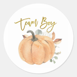 Team Boy Pumpkin Gender Reveal game label