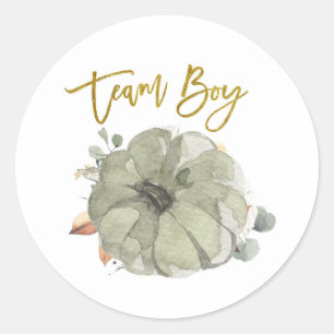 Team Boy Pumpkin Gender Reveal game label