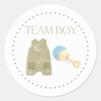 Team Boy Sticker Gender Reveal Party