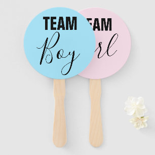 Team Boy & Team Girl Gender Reveal Party Sign Fans