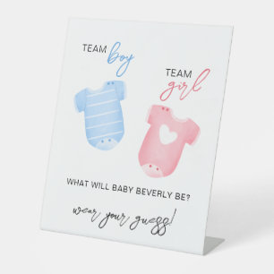 Team Boy Team Girl Wear What Will Baby Be Guess Pedestal Sign