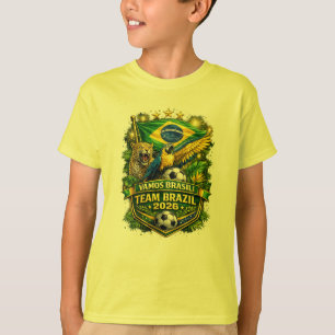 Team Brazil 2026 Jaguar & Macaw Soccer Fan T-Shirt