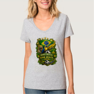 Team Brazil 2026 Jaguar & Macaw Soccer Fan T-Shirt