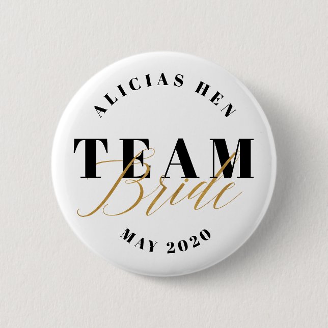 TEAM BRIDE 6 CM ROUND BADGE (Front)
