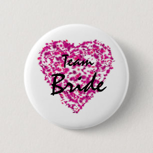 Team Bride Abstract Paint Love  Button
