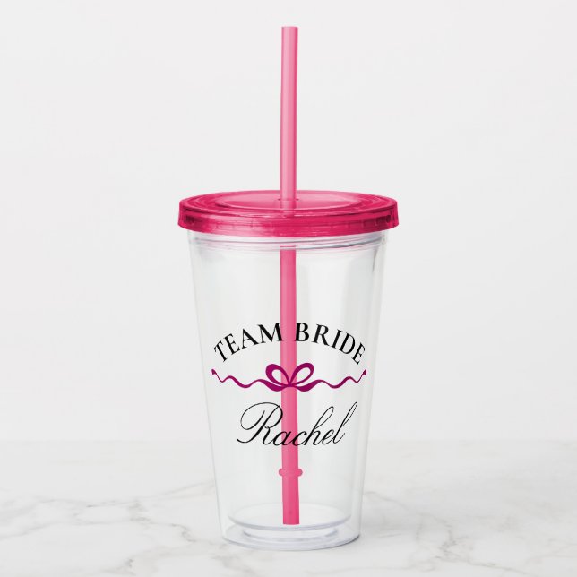 Team Bride Accessory · Custom Gift Bridesmaid Acrylic Tumbler (Front)