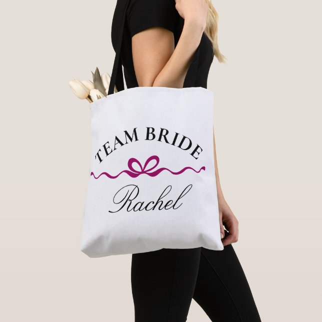 Team Bride Accessory · Custom Gift Bridesmaid Tote Bag (Close Up)