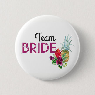 Team Bride Aloha Badges Bachelorette Pineapple