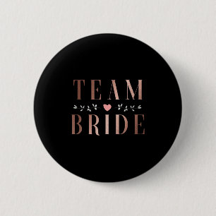 Team Bride Bachelor Bridal Shower Wedding Party Sq 6 Cm Round Badge