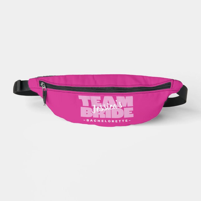 Team Bride Bachelorette Hen Party Wedding Pink     Bum Bags (Front)