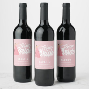 Team Bride Bachelorette Party Bridesmaid Wine Label
