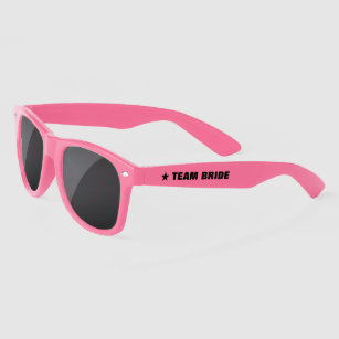 Team Bride bachelorette party custom funny pink Sunglasses