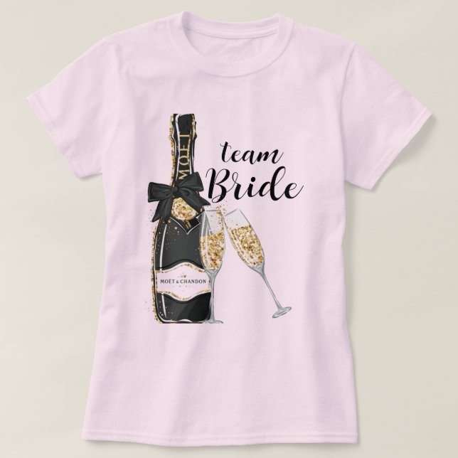 Team Bride Bachelorette Party T-Shirt (Design Front)