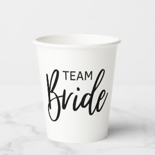 Team Bride Black Paper Cups