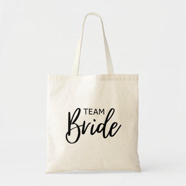 Team Bride Black Tote Bag (Front)