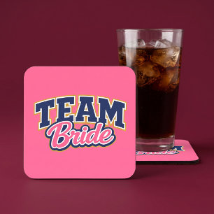 Team Bride Bold Wedding Party Coaster
