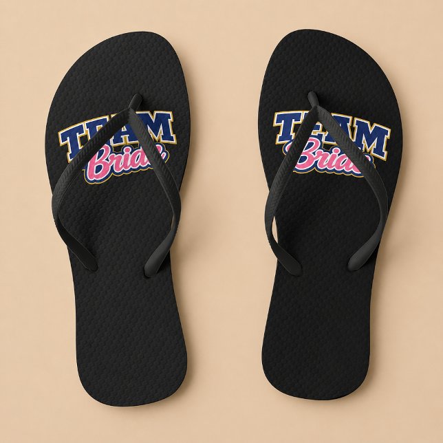 Team Bride Bold Wedding Party Flip Flops (Creator Uploaded)