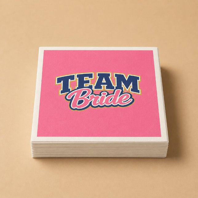 Team Bride Bold Wedding Party Napkin (Creator Uploaded)