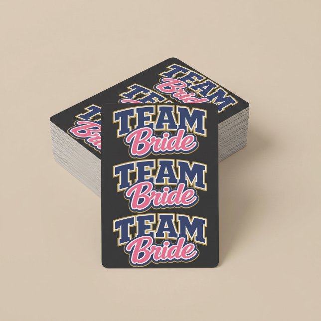 Team Bride Bold Wedding Party Playing Cards (Creator Uploaded)