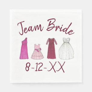 TEAM BRIDE Bridal Party Bridesmaid Flowergirl Gown Napkin