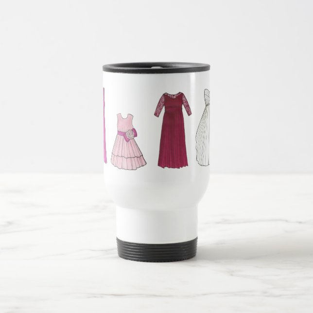 Team Bride Bridal Party Gowns Wedding Date Shower Travel Mug (Center)