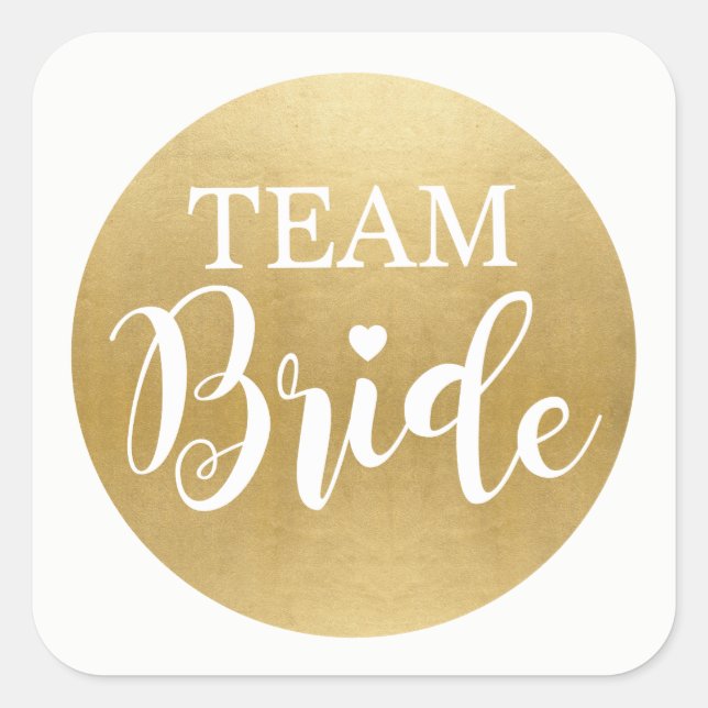 TEAM BRIDE Bridal Shower Stickers Gold Bridal (Front)