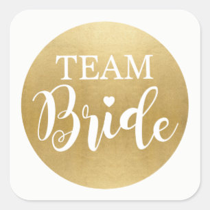 TEAM BRIDE Bridal Shower Stickers Gold Bridal