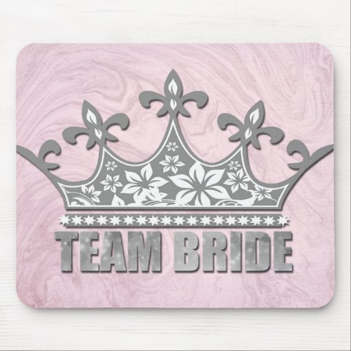 Image of Team Bride Bridal Wedding Bridesmaid Silver Crown Mouse Mat