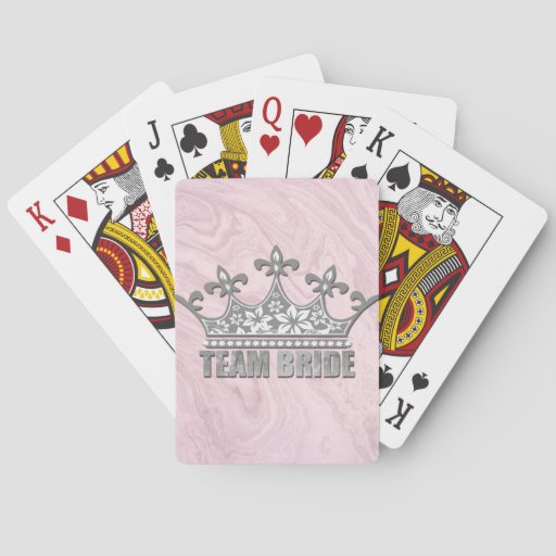 Image of Team Bride Bridal Wedding Bridesmaid Silver Crown Playing Cards