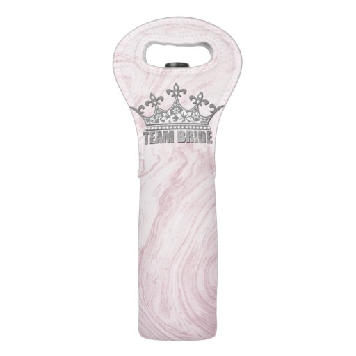 Image of Team Bride Bridal Wedding Bridesmaid Silver Crown Wine Bag