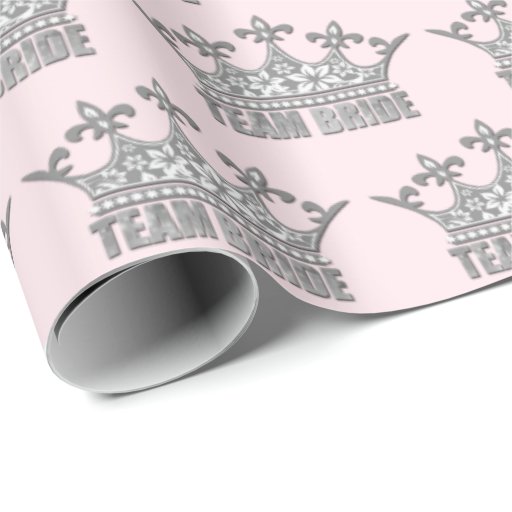 Image of Team Bride Bridal Wedding Bridesmaid Silver Crown Wrapping Paper